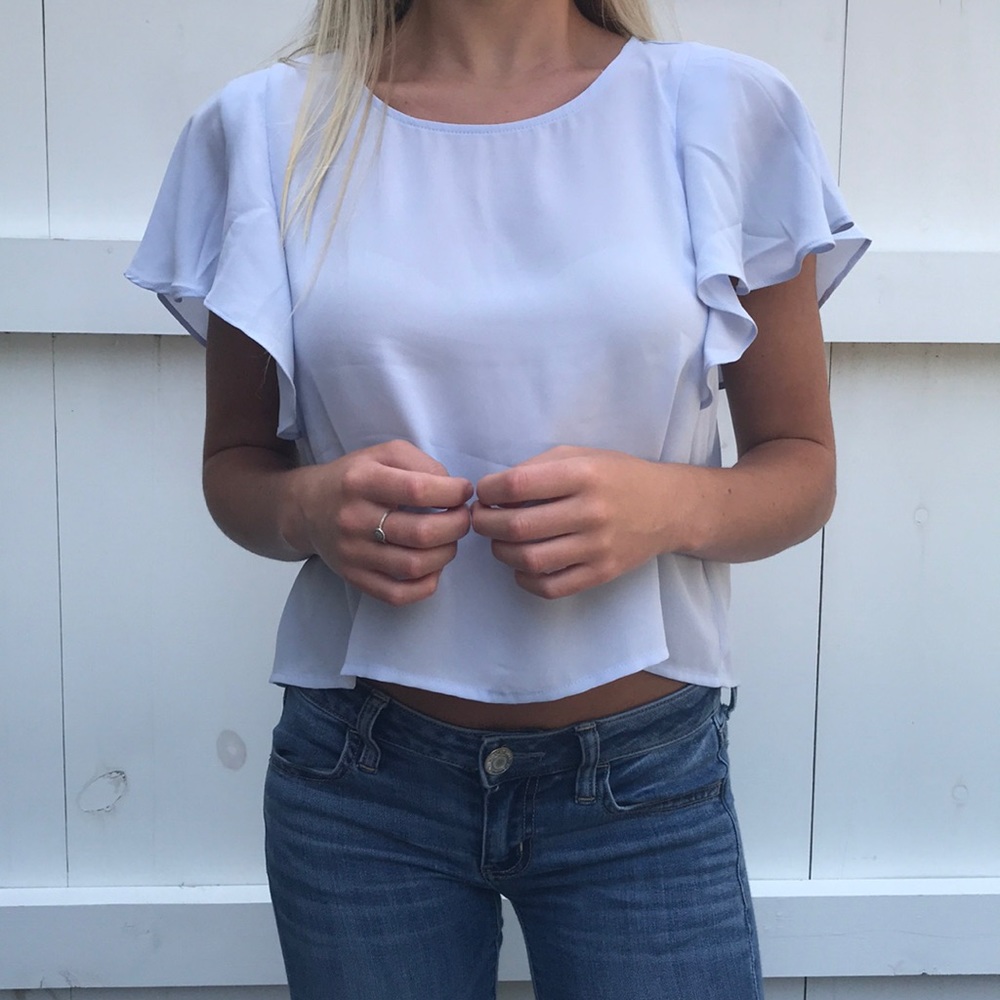 Baby blue light blouse